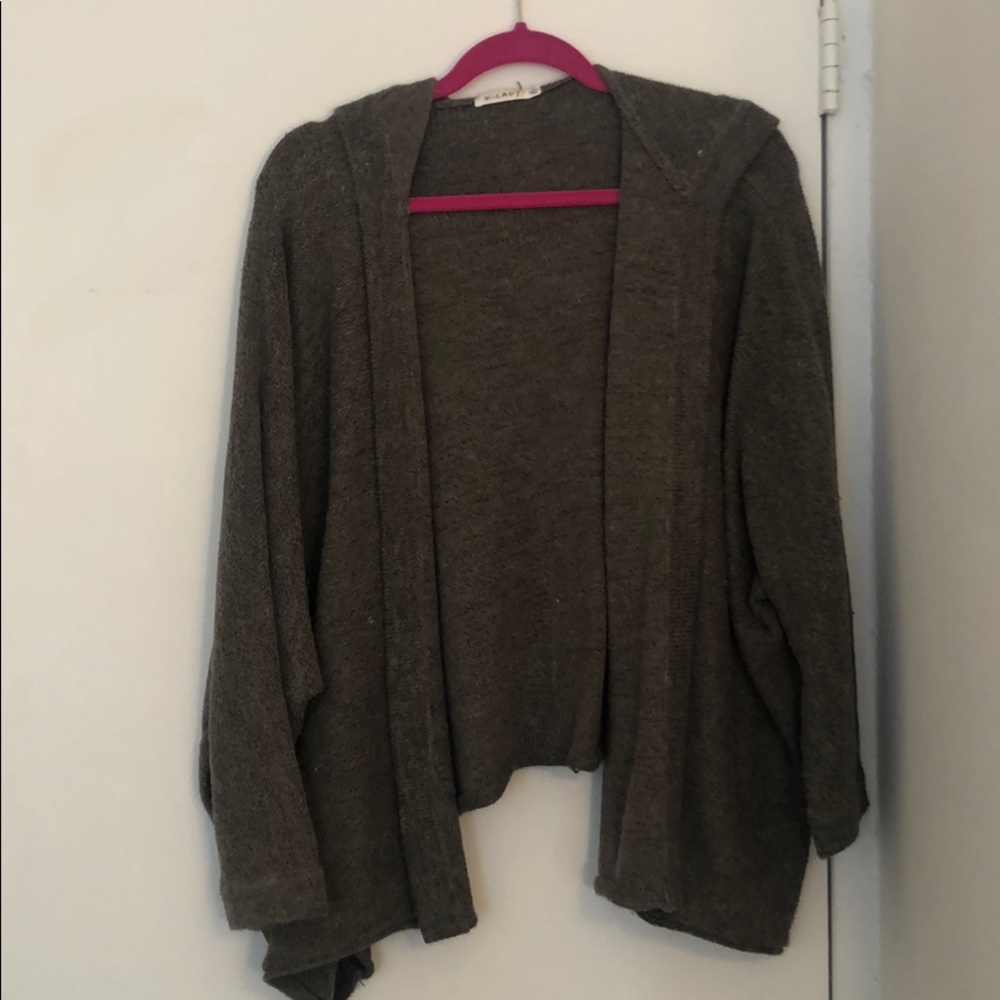 Grey Cozy Cardigan with Hood